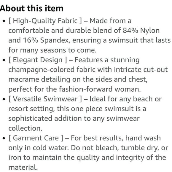 Isabella Rose Champagne Maillot Swimsuit - Picture 11 of 14